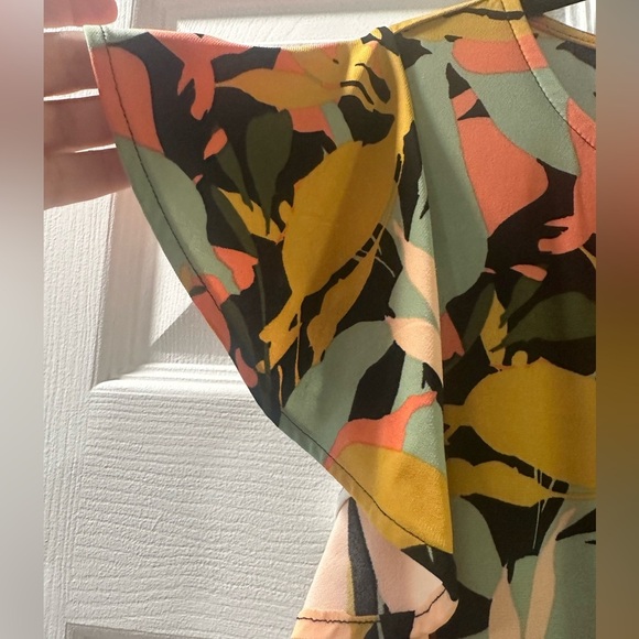 Anne Klein Orange Brown Midi Sundress with Flutter Sleeves - Picture 3 of 4